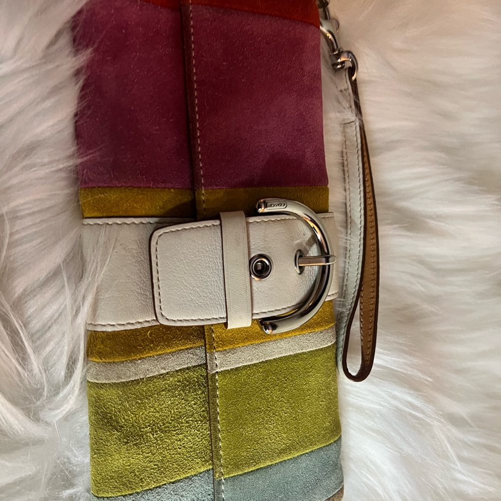 Coach Multicolor Suede Wristlet Clutch - Picture 4 of 5
